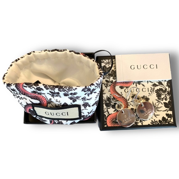 Authentic Gucci Sterling Silver 925 Round Logo Dangle Earrings! - Picture 6 of 16